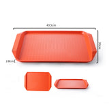 SOGA Rectangular Serving Tray Heavy Duty Waterproof Stackable Plastic Food Snack Pan Set of 10 Orange