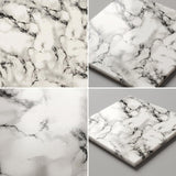 SOGA Peel & Stick Floor and Wall Tiles 60 x 60cm 10 Pack Black White Faux Marble