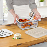 SOGA 65mm Clear Gastronorm GN Pan 1/6 Food Tray Storage Bundle of 6 with Lid