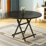 SOGA 2X Black Dining Table Portable Round Surface Space Saving Folding Desk Home Decor