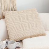 SOGA Beige Chevron Square Cushion Soft Leaning Plush Backrest Throw Seat Pillow