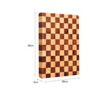 SOGA 39cm Premium Checkered Pattern Wooden Multi-Wood Cutting Board