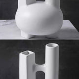 SOGA 2X Ornament Modern Geometric Vase Minimalist Double Tube Abstract Sculpture for Home Décor