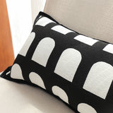 SOGA 2X 30cm Contemporary Black White Geometric Pattern Throw Pillow