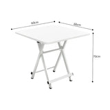 SOGA White Dining Table Portable Square Surface Space Saving Folding Desk with Lacquered Legs  Home Decor