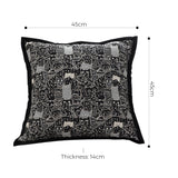 SOGA 2X 45cm Throw Pillow Black Cat Paradise Wide Border Decorative Cushion for Living Room