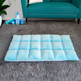 SOGA 4X Floor Recliner Collapsible Lounge Sofa Couch Folding Chair Cushion Light Blue