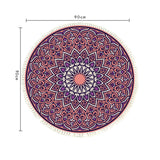 SOGA 2X 90cm Purple Mandala Round Carpet for Living Room Bedroom Anti-slip Doormat, Home Decor