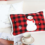 SOGA 2X 30cm Throw Pillow Red Christmas Snowman Lumbar Cushion for Festive Holiday Winter Home Decor