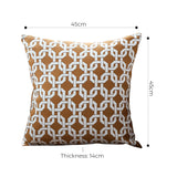 SOGA 2X 45cm Brown Checkered Chain Jacquard Square Pillow Decorative Cushion for Living Room