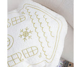 SOGA 45cm Festive White Christmas House Shaped Holiday Throw Pillow