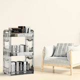 SOGA 2X 38x24cm Clear 3 Tier Bookshelf & Cosmetic Storage Organizer Trolley Rack