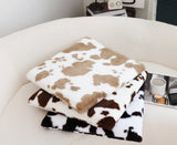 SOGA Brown Cow Print Cushion Plush Seat Back Pillow
