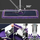 SOGA 90cm Purple Microfiber Flat Mop Floor Cleaning Pads Rotating Dust Remover