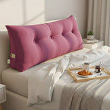 SOGA 120cm Pink Triangular Wedge Bed Pillow Headboard Backrest Bedside Tatami Cushion Home Decor