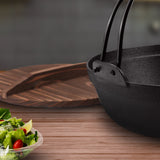 SOGA 2X 29cm Cast Iron Japanese Style Sukiyaki Tetsu Nabe Shabu Hot Pot with Wooden Lid