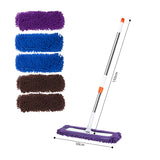 SOGA 60x12 Microfiber Flat Mop Floor Cleaning Pads Rotating Dust Remover 3 Color