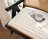 SOGA 2X Cream Corduroy Square Cushion Soft Leaning Plush Backrest Throw Seat Pillow