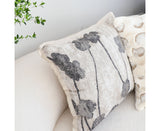 SOGA 45cm Gray Stem Floral Pattern Throw Pillow