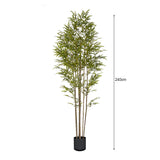 SOGA 240cm Lucky Bamboo Tree Bambusa Vulgaris Artificial Plant w/ 7 Branches Home Accent Decor