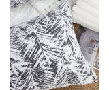 SOGA 35cm Modern Charcoal Palm Leaf Print Contemporary Throw Pillow