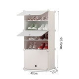 SOGA 5 Tier White Shoe Rack Organizer Sneaker Footwear Storage Stackable Stand Cabinet Portable Wardrobe with Cover