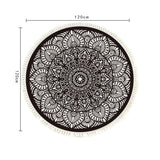 SOGA 120cm Mandala Modern Ethnic Tassel Print Anti-slip Doormat Home Decor