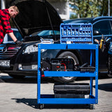 SOGA 2X 3 Tier Tool Storage Cart Portable Service Utility Heavy Duty Mobile Trolley Blue