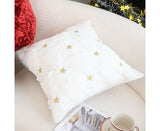 SOGA 45cm Cream Gold Star Textured Celestial Pillow