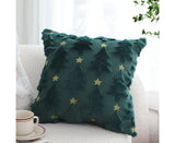 SOGA 45cm Teal Christmas Tree Gold Star Holiday Pillow