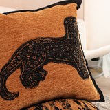 SOGA 2X 45cm Stylish Golden Yellow Black Leopard Pattern Throw Pillow