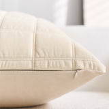 SOGA 30cm Beige Quilted Grid Pattern Decorative Throw Pillow