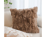 SOGA 50cm Taupe Faux Fur Textured Plush Throw Pillow