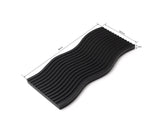 SOGA 39cm Black Wave Ribbed Wooden Serving Tray - Premium Beech Wood Decorative Tray