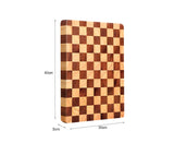 SOGA 40cm Premium Checkered Pattern Wooden Multi-Wood Cutting Board