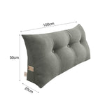 SOGA 2X 100cm Light Grey Triangular Wedge Bed Pillow Headboard Backrest Bedside Tatami Cushion Home Decor
