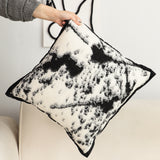 SOGA 2X 45cm Light Vintage Leopard Print Black & White Ink Splatter Wide-Edge SquareThrow Pillow