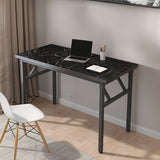SOGA 2X 120x60x75cm Black Foldable Computer Study Table Easy Assembly Desk No Chair