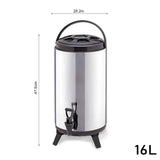 SOGA 4X 16L Portable Insulated Cold/Heat Coffee Tea Beer Barrel Brew Pot With Dispenser