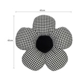 SOGA Black Flower Cushion Shaped for Floor and Sitting Throw Pillow