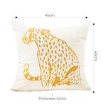 SOGA 2X 45cm Throw Pillow White Light Luxury with Golden Leopard Design Decorative Square Cushion Home Decor