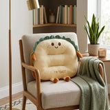 SOGA 2X Smiley Face Toast Bread Cushion Stuffed Car Seat Plush Cartoon Back Support Pillow Home Decor