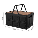 SOGA 2X 34.5 cm 18L Black Car & Camping Foldable Storage Box Crate Stackable Container with Handle