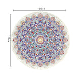 SOGA 120cm Mandala Round Area Thick Anti-slip Doormat Home Decor