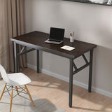 SOGA 2X 120x60  Walnut Foldable Computer Study Table Easy Assembly Desk No Chair