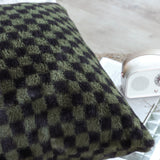 SOGA 45cm Urban Light Luxury Pillow Dark Night Green Checkered Square Throw Pillow