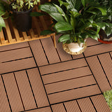 SOGA 11 pcs Red Brown DIY Wooden Composite Decking Tiles Garden Outdoor Backyard Flooring Home Decor