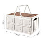 SOGA 2X 34.5 cm 18L White Car & Camping Foldable Storage Box Crate Stackable Container with Handle