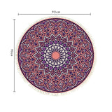 SOGA 90cm Purple Mandala Round Carpet for Living Room Bedroom Anti-slip Doormat, Home Decor