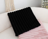 SOGA 2X Black Corduroy Square Cushion Soft Leaning Plush Backrest Throw Seat Pillow